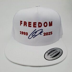 Freedom Charlie Kirk Remembrance Flat Bill Trucker Mesh Snapback Cap High Profil